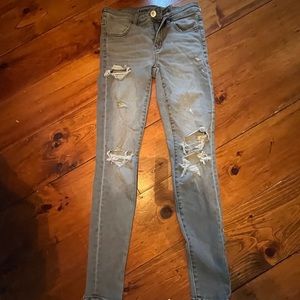 Grey American eagle skinny jeans.  Size 2